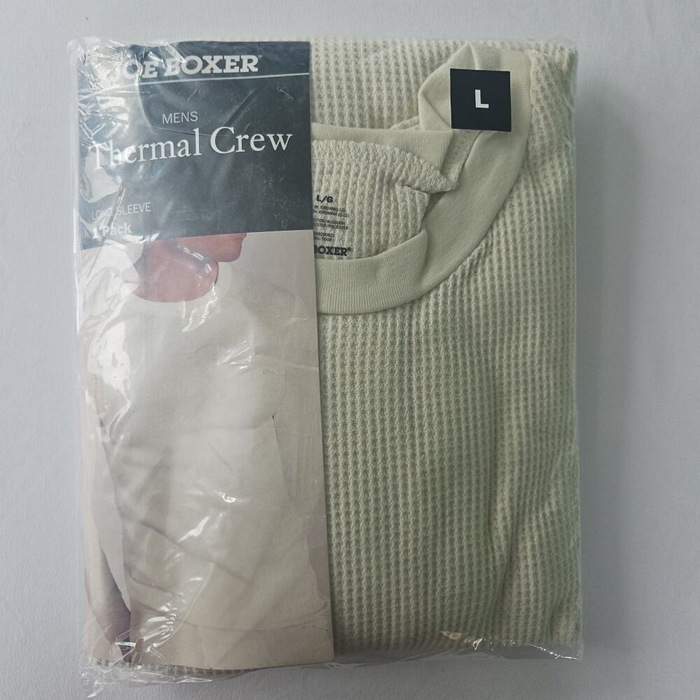 Joe Boxer Men’s L Cream Long Sleeve Thermal Pullover Shirt NWT Vintage‎